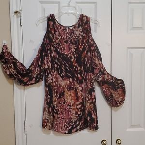 Cold shoulder long sleeve blouse